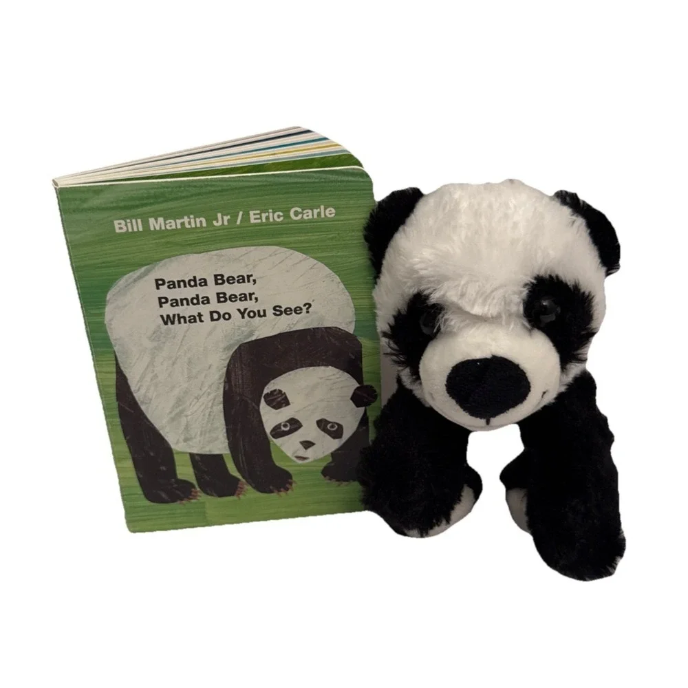 Unisex Baby Shower Gift Panda Bear Stuffed Animal & Panda Bear Eric Carle Book